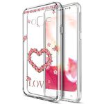 Galaxy J2 Prime Case,Galaxy Grand Prime Plus Case,ikasus Art Painted Flowers Crystal Clear Slim Flexible Soft Rubber Gel TPU Protective Bumper Case Cover for Galaxy J2 Prime G532,Pink Love Garland