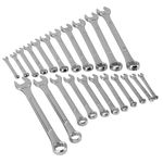 Performance Tool W1084 22pc Combination Wrenches Set (Metric and Standard Sizes) With Organizer Rack