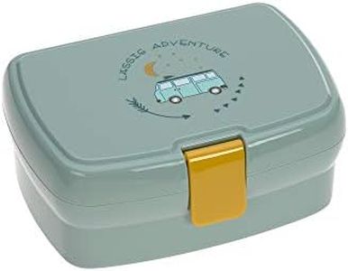 LÄSSIG Adventure Bus Boîte à déjeuner, pour enfant, avec compartiments amovibles, sans BPA, menthe