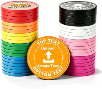 Edistyminen Custom Drink Tokens, Double-Sided Full Color Personalized Poker Chips (Orange)