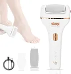 DSP Electric Foot Callus Remover with 2 Speeds, 10,000 RPM and 2 Rollers - IPX6 Waterproof Foot File, 90 Min Run Time, Effective Foot Scrubber & Callus Remover for Feet Care