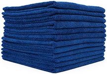 The Rag Company - All-Purpose Microfiber Terry Cleaning Towels - Commercial Grade, Highly Absorbent, Lint-Free, Streak-Free, Kitchens, Bathrooms, Offices, 300gsm, 16in x 16in, Royal Blue (12-Pack)