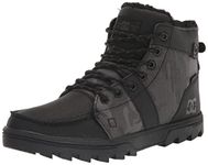 DC Men's Woodland Cold Weather Casual High Top Shoe Snow Boot Fashion, Black/Black/Black Print, 7