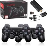 Retro gaming console, 40,000+ Games, 40+ Emulators, Video games,Dual Controllers, Plug & Play (Game Stick X2-128G)