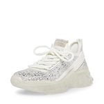 Steve Madden Women's Maxima Sneaker, White Multi Rhinestone, 8