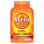 Metamucil Daily Fiber Supplement, Psyllium Husk Capsules, 300 Capsules