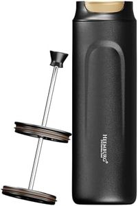 HEEMBURG Mini French Coffee Press To-Go Stainless Steel Travel Thermal Small Coffee Maker Double-Walled Insulated French Press French Press Mug for on the Go