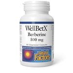 Natural Factors WellBetX Berberine MAXIMUM POTENCY 1000 mg per Serving (2 capsules 500 mg each), 60 Veg Capsules, Blood Sugar & Cardiovascular Support, Vegan, Non-GMO, Proudly Canadian