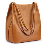 Kattee Women Soft Genuine Leather Totes Shoulder Bag Purses and Handbags with Top Magnetic Snap Closure