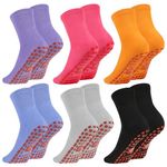 Radsocken 6 Pairs Non Slip Yoga Socks Pilates Socks for women, Grip Socks Anti Slip Slipper Socks Sport socks for Ballet, Barre,Fitness,Hospital, Home