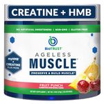 BioTrust Ageless Muscle Builder - Creatine HMB Powder with Vitamin D3 & Betaine - Build & Preserve Naturally Declining Muscle Mass & Strength - Fruit Punch, 30 Servings