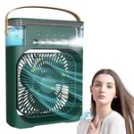 Drumstone(𝐒𝐩𝐞𝐜𝐢𝐚𝐥 𝟏𝟎+𝟐 𝗬𝗲𝗮𝗿𝘀 Warranty) Portable Air Conditioner Cooler, Mini Evaporative Cooler with 7 Colors LED Light, 1/2/3 H Timer, 3 Wind Speeds and 3 Spray Modes 𝐌𝐮𝐥𝐭𝐢
