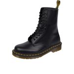 Womens Dr Martens 1490 Patent Lamper Smooth Closed Toe Black Ankle Boots, Black Smooth, 8 Women/7 Men