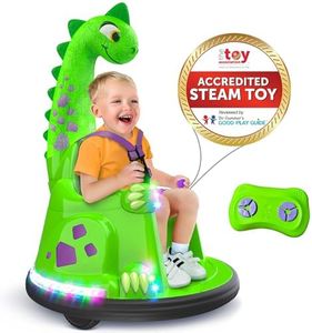 Bumper Car for Kids, 12V Electric Ride on Toy with Remote Control, LED Lights & Music for Toddlers 1-3, Birthday Gift Ages 1 2 3 4 5 Years Old Boys & Girl, Baby & Children 3-6, Kids Dinosaur Toys