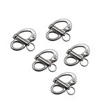 Ayunwei Snap Shackles 316 Stainless Steel Fixed Snap Tack Shackle for Boat Spinnaker Halyard of 5 Pcs (52mm)