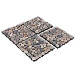 Cheston Tiles for Floor with Interlocking I Pebble Floor Tiles I Weather & Water Resistant I Quick Flooring Solution for Indoor/Outdoor I 12" X 12" Deck Tiles (Set of 6, Multi-Colour Stones)