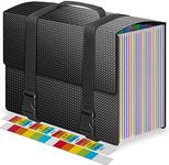 Expanding File Organiser Box Files Folders with Handle,25 Pockets Portable Filing Folder,Concertina Files and Folders for Paperwork A4,Expandable Paper Bill Document Organiser,Colourful Tabs,Diamond