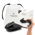 Manta Anti Breakage Hair Brush, Gentle Wet & Dry Hair Detangler Hairbrush for All Hair Types, Soft Scalp Shower Hair Brush, Promote Healthy Hair Growth, Hairbrushes for Women Men, Black