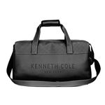 Kenneth Cole Faux Leather Duffle Bag for Travel|Compact and Comfortable for Travelling|Suitable for Men's and Women's|Cabin Luggage Bag, 52 x 24 x 28 Centimeters, Black