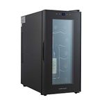 Cookology CWTE10BK 10 Bottle Thermo Electric Wine Cooler and Chiller for Counter Top, Digital Temperature Control, Less Noise and No Vibration – Black