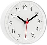 mooas 2WAY Silent Waterproof Bathroom Clock, Shower Clock, Wall Clock, Silent Non-Ticking Battery Operated, Suction Cup Wall Clock, Kitchen Clock (White)