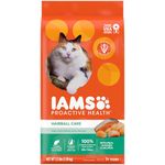 IAMS PROACTIVE HEALTH Dry Cat Food Adult Hairball Care, Chicken and Salmon, 1.59kg Bag