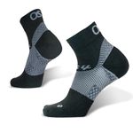 OS1st FS4 Plantar Fasciitis Socks Merino Wool treats and prevents plantar fasciitis, heel and arch pain reduces swelling, Black Qtr Crew, Medium