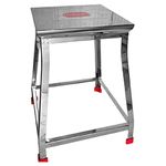 Dhiaan Stainless Steel Stool/Table 18 Inch Height - Silver