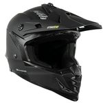 G-Mac Sting Evo Off Road Motocross Dirt Bike ATV MX Motorbike Helmet (Matt Black, M)