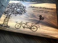 Tree Double Bicycle Personalized Engraved custom Cutting Board Family Wedding Gift, Anniversary Gifts, Housewarming Gift,Birthday Gift custom06