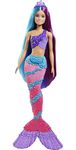 Barbie Dreamtopia Mermaid Doll (13-inch) with Extra-Long Two-Tone Fantasy Hair, Hairbrush, Tiaras and Styling Accessories, Gift for Ages 3 and up