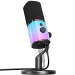 MAONO USB/XLR Dynamic Gaming Mic for Podcast with Software, PC Computer Microphone with RGB Light, Mute Button, Gain & Volume Control, Monitor, Desktop Stand for Streaming, Recording,YouTube-PD100X