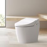 VOVO TCB-8200SA Smart Bidet Toilet, One Piece Integrated Toilet with Bidet Built-in, Auto Open/Close Lid, Auto Dual Flush, LED Light, Heated Seat, Made in Korea - Elongated