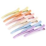 AIMIKE 12 Hair Clips, Hair Clips for Styling and Cutting, Section Clips, Hairdresser Hair Clips, Women, No Trace Clips, Hair with Silicone Band, Hair Clips, Hairdressing Supplies for Thick and Thin