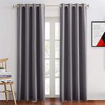 LE HAVRE Energy Saving 100% Blackout Curtains for Bedroom with 3 Layers weaving Technology, Pack of 4 Piece (52 x 108 inch-Gray)