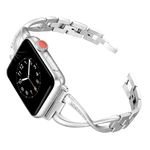 RXXR Watch Straps Compatible Apple Watch 38mm 40mm 41mm Vogue Jewelry Watch Strap for IWatch Series 10 9 8 7 6 5 4 3 2 1 iwatch ReplacementStainless Steel Bands