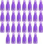 30 Pcs Nail Clips for Polish Removal UV Gel Nail Polish Soak Off Remover Cap Clip (Purple)