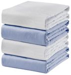 HYGIENX Deluxe Waterproof Incontinence Bed Pad Protector 30”x34” 4 Pack Washable Underpad Absorbent Soaker Pad Reusable Pee Pads for Adults Kids Pets Seniors Mattress Protector Blue