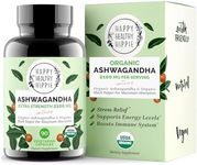 Organic Ashwagandha Capsules 2100mg – Stress Relief Supplement - Extra Strength - 100% Herbal, Organic Ashwagandha Root Powder Extract w/ Black Pepper - Energy, Mood & Cortisol Manager - Vegan, 90 Ct​