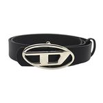 CALANDIS® 1Pcs Women Belt Men Women PU Leather Belt Waist Belt Waistband Letter D Snap Buckle Trendy Color Black