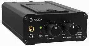 Coda Music Tech Personal in-Ear Monitor System - Ultra-Compact Headphone Amplifier with XLR and TRS Input - Mono, Dual Mono and Stereo Mix Panning - Sturdy Housing with Belt Clip