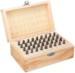 1/8 inch 3mm Letter and Number Stamp Set 36pcs 40Cr Alloy Steel Metal Stamp Number & Letter Punch Set in a Wooden case