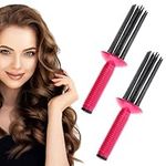 2Pcs Curling Roll Comb, Curly Hair Brush, Air Volume Curling Brush Hair Curler Curling Roller Hair Styler Tool for Girls Women