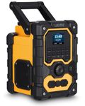 UEME 16W Jobsite DAB/DAB+ FM Radio | Rugged Design | Bluetooth | Rechargeable Battery | Worksite Builders Radio | AUX Input | USB Phone Charging | Includes Mains Adaptor