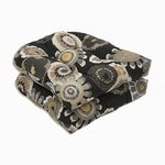 Pillow Perfect Indoor/Outdoor Black/Yellow Floral Wicker Seat Cushions, 2-Pack