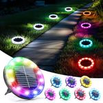 Solpex Solar Lights Outdoor Garden, 12LEDs Multicolor Solar Ground Lights, IP65 Waterproof Outdoor Lights Solar Powered, Solar Garden Lights for Yard Lawn Patio Pathway (8 Pack)