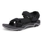 DREAM PAIRS Womens Arch Support Hiking Sandal Sport Outdoor Athletic Comfortable Summer Beach Walking Water Sandals,Size 9,Black,DSA214