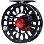 Maxcatch Avid Fly Reel with CNC-machined Aluminum Alloy Body 1/3,3/4, 5/6, 7/8,9/10wt (Black, 7/8 wt)