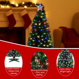 HOMION 3ft Fiber Optic Christmas Tree – Pre-Lit Holiday Decoration