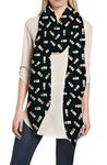 Lina & Lily Cockapoo Dog Print Women's Scarf Shawl Wrap Lightweight (Black)